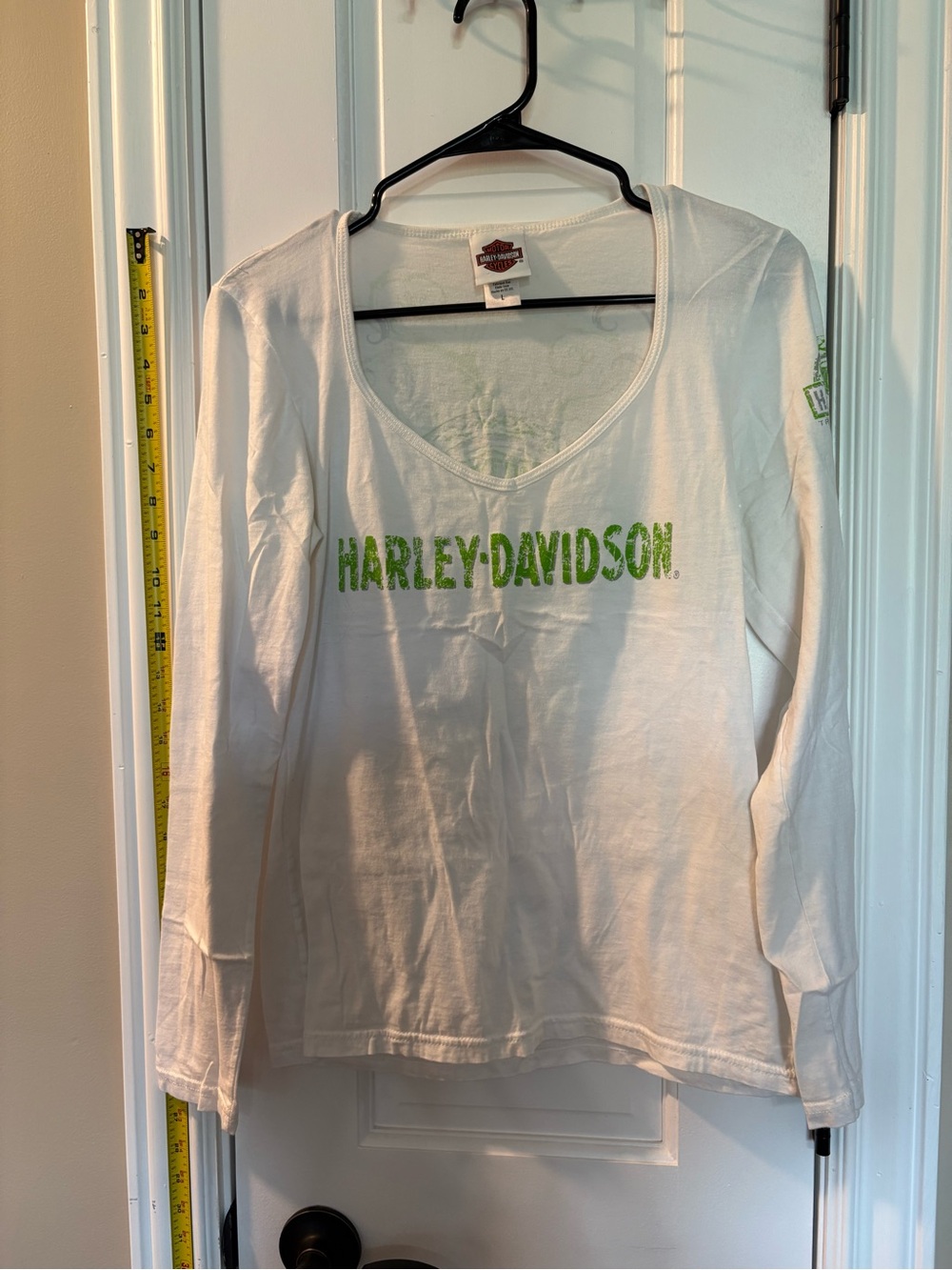 Harley-Davidson White Tee with Green Chest Logo